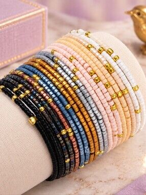 Boho Neutral Seed Bracelet Stack
